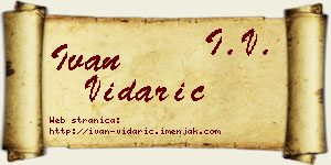 Ivan Vidarić vizit kartica
